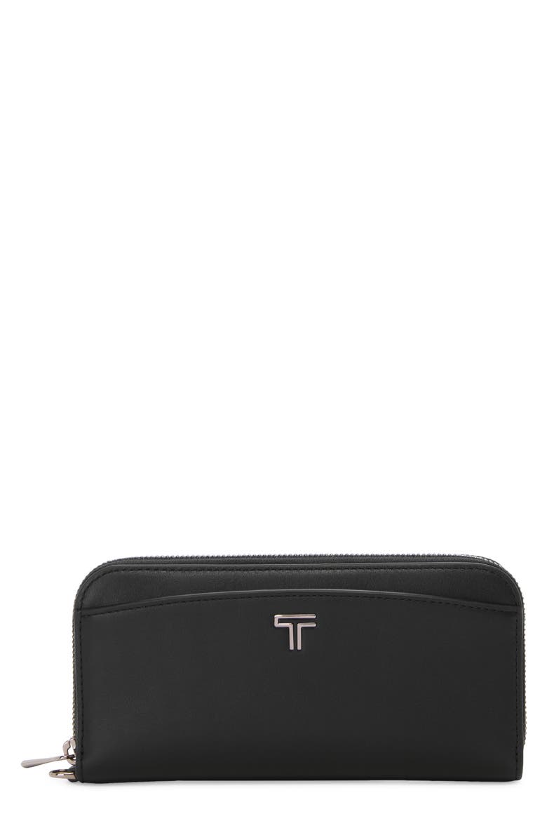 Belden Zip-Around Continental Wallet, Main, color, BLACK/ GUNMETAL