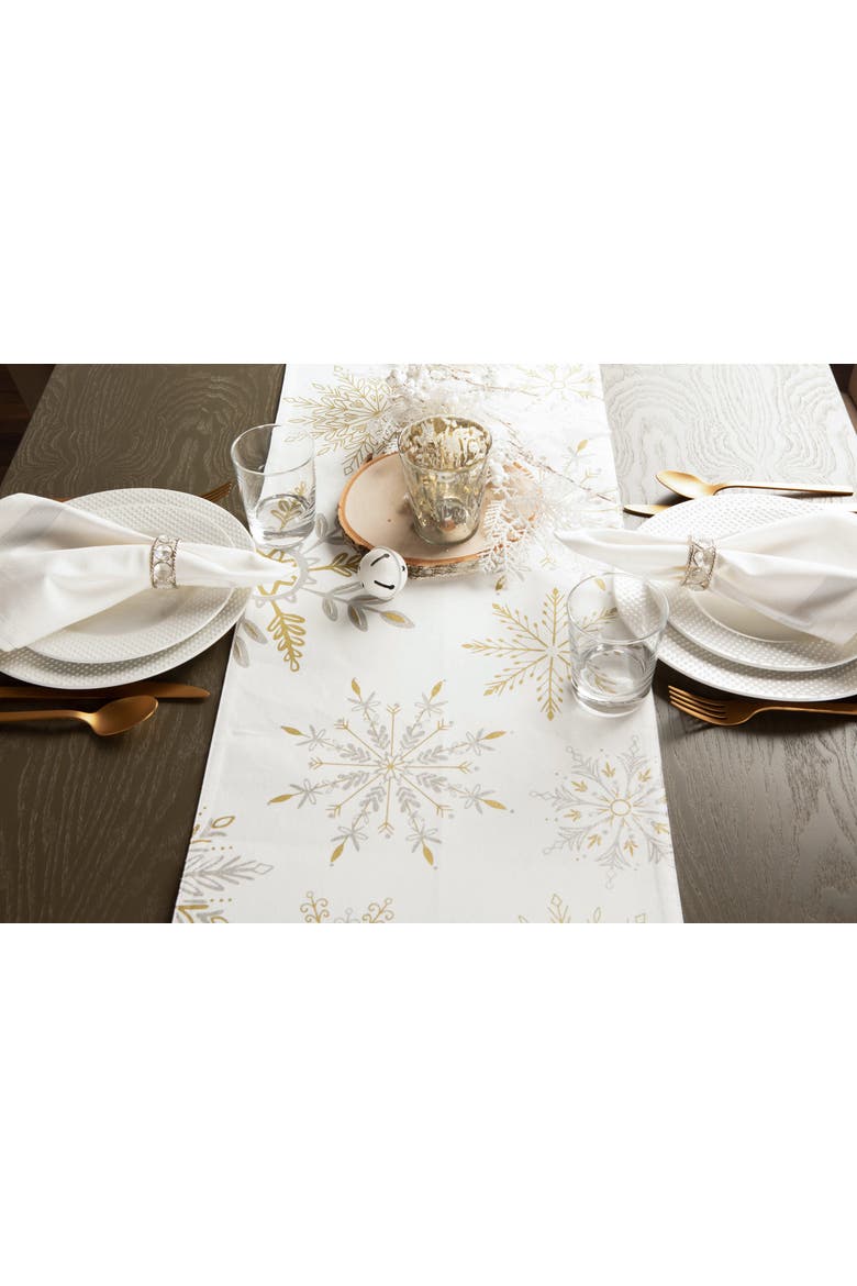 Snowflake Sparkle Printed Table Runner, Alternate, color, Snowflake Sparkle