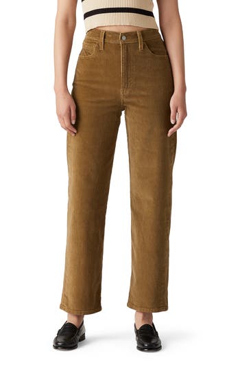 Levi's® Ribcage High Waist Corduroy Ankle Straight Leg Pants In Ermine