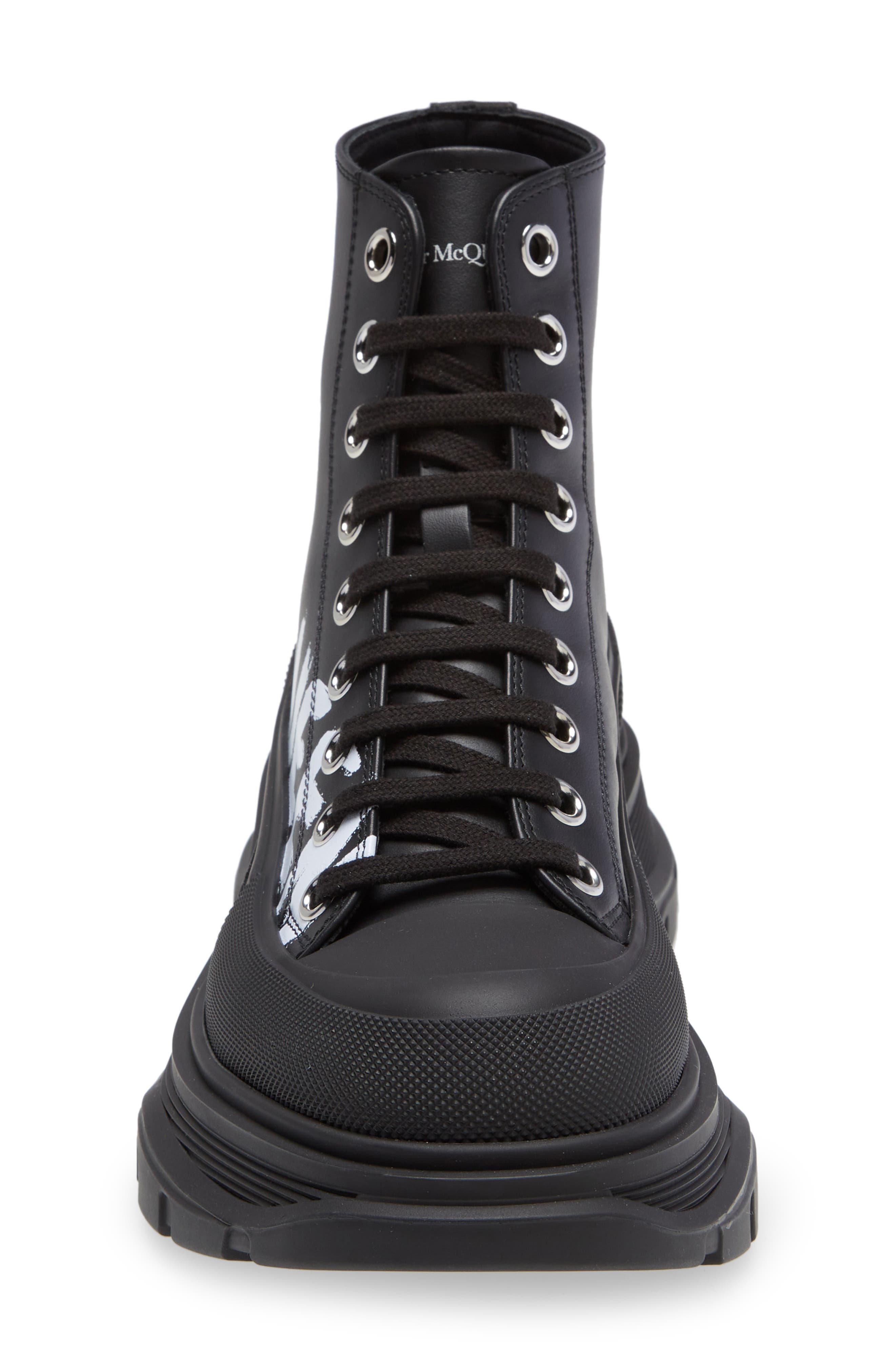 McQueen Tread Slick Graffiti High Top Sneaker, Alternate, color, 