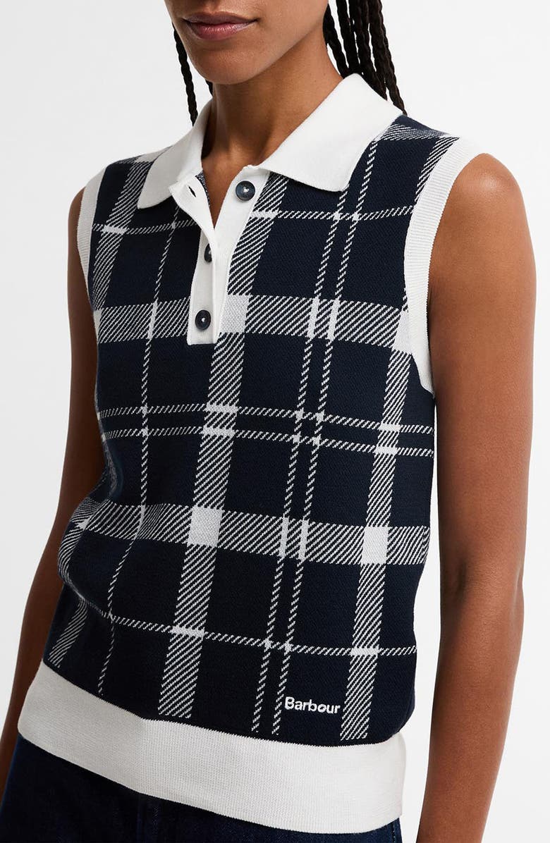 Barbour Allerdale Plaid Sleeveless Polo Sweater, Alternate, color, Multi Check