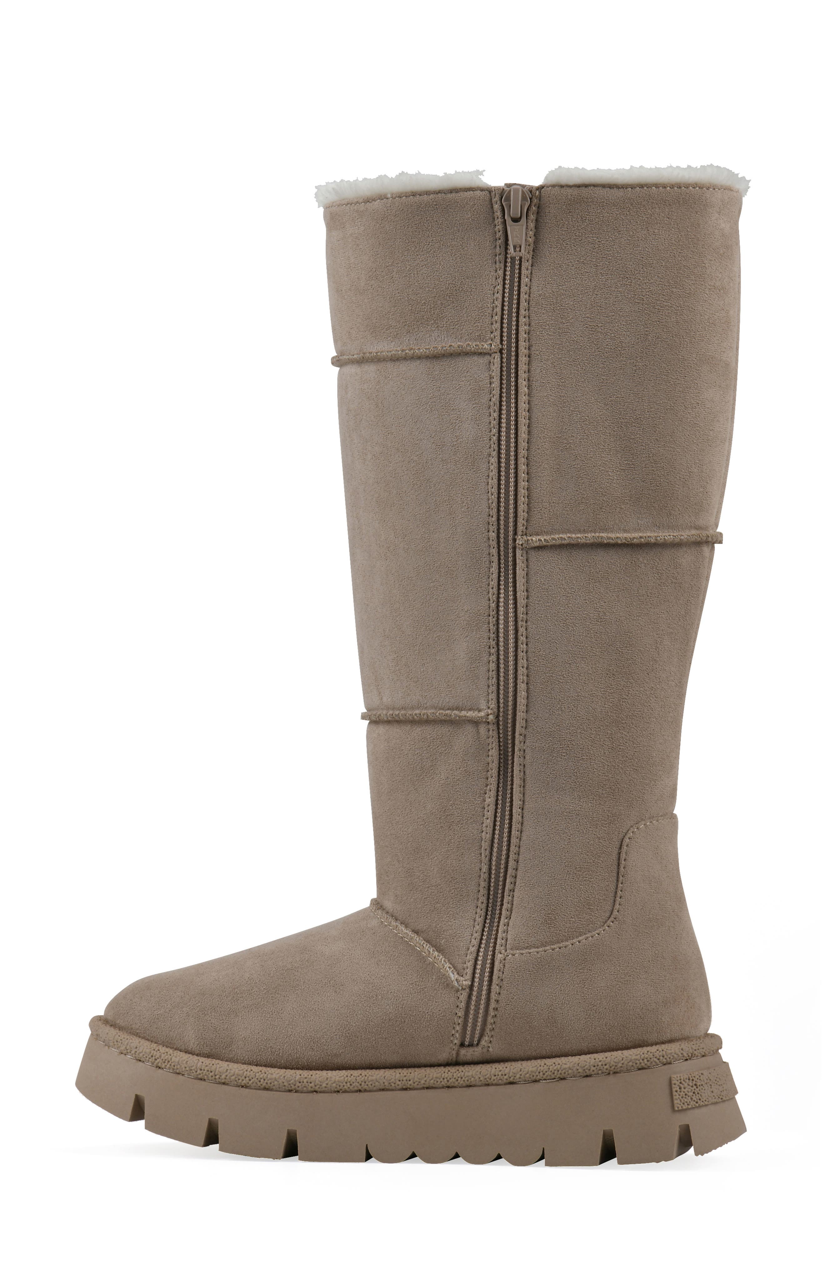 White Mountain Footwear Tru Faux Shearling Boot, Alternate, color, Dark Beige