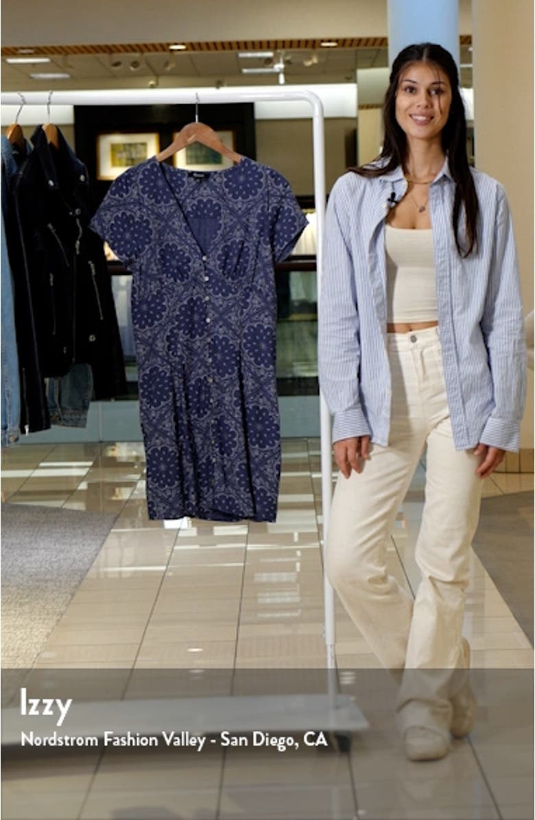 Shirred Button Front Minidress, sales video thumbnail