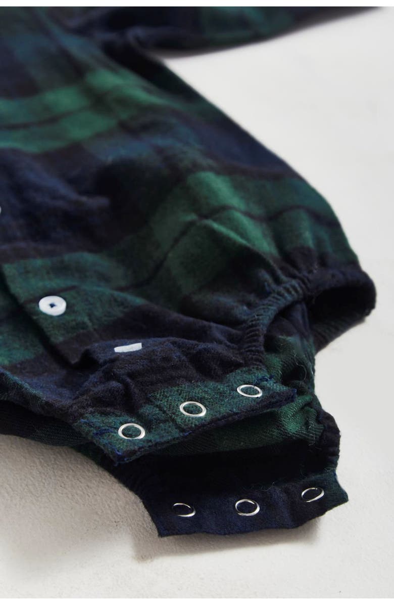 Babycottons Premium Cotton Christmas plaid Shirt Bodysuit For Infant, Alternate, color, 