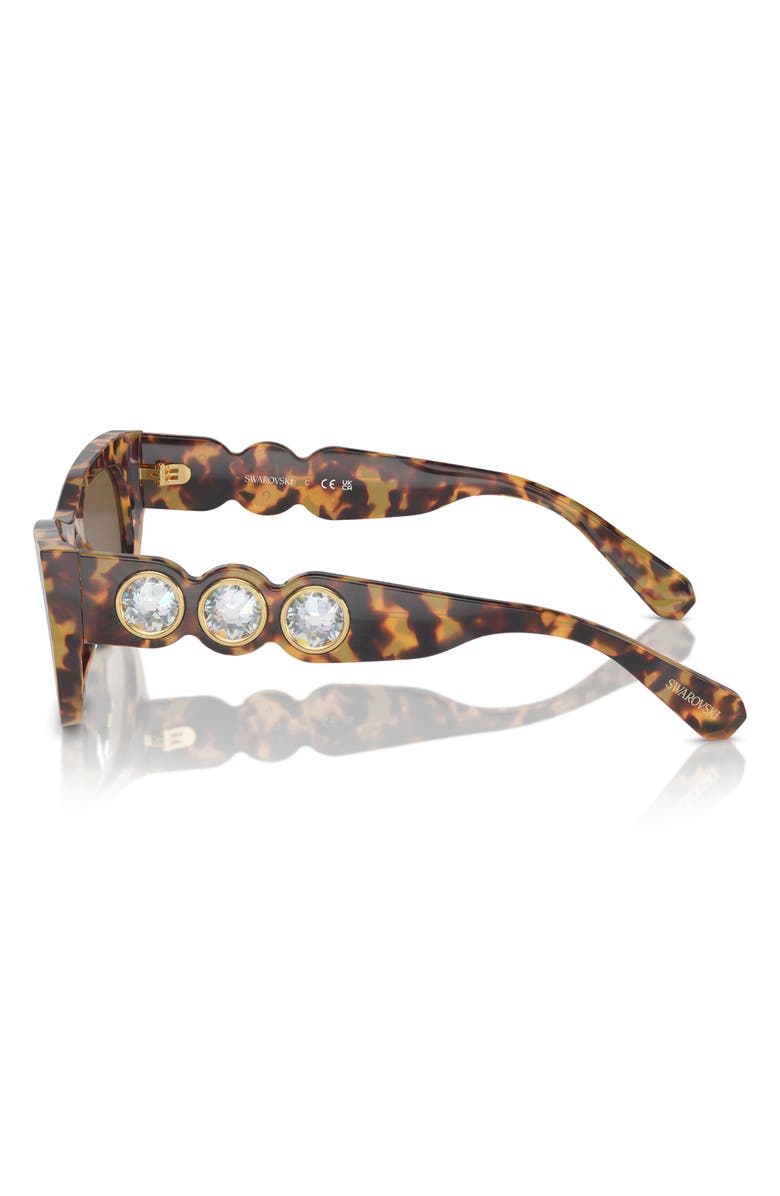 Swarovski 53mm Pillow Sunglasses, Alternate, color, Havana Transparent