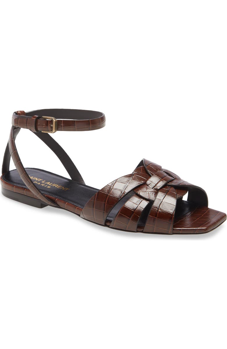 Saint Laurent Tribute Ankle Strap Sandal, Main, color,