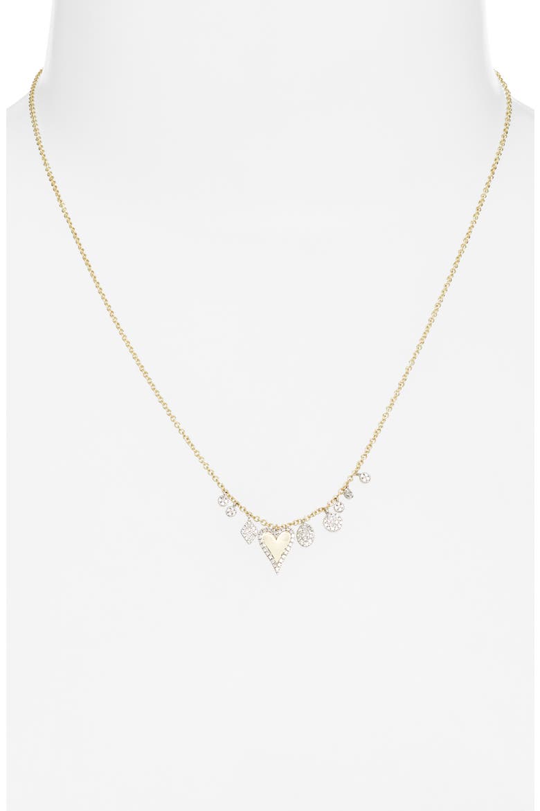 Heart Charm Necklace, Alternate, color, YELLOW