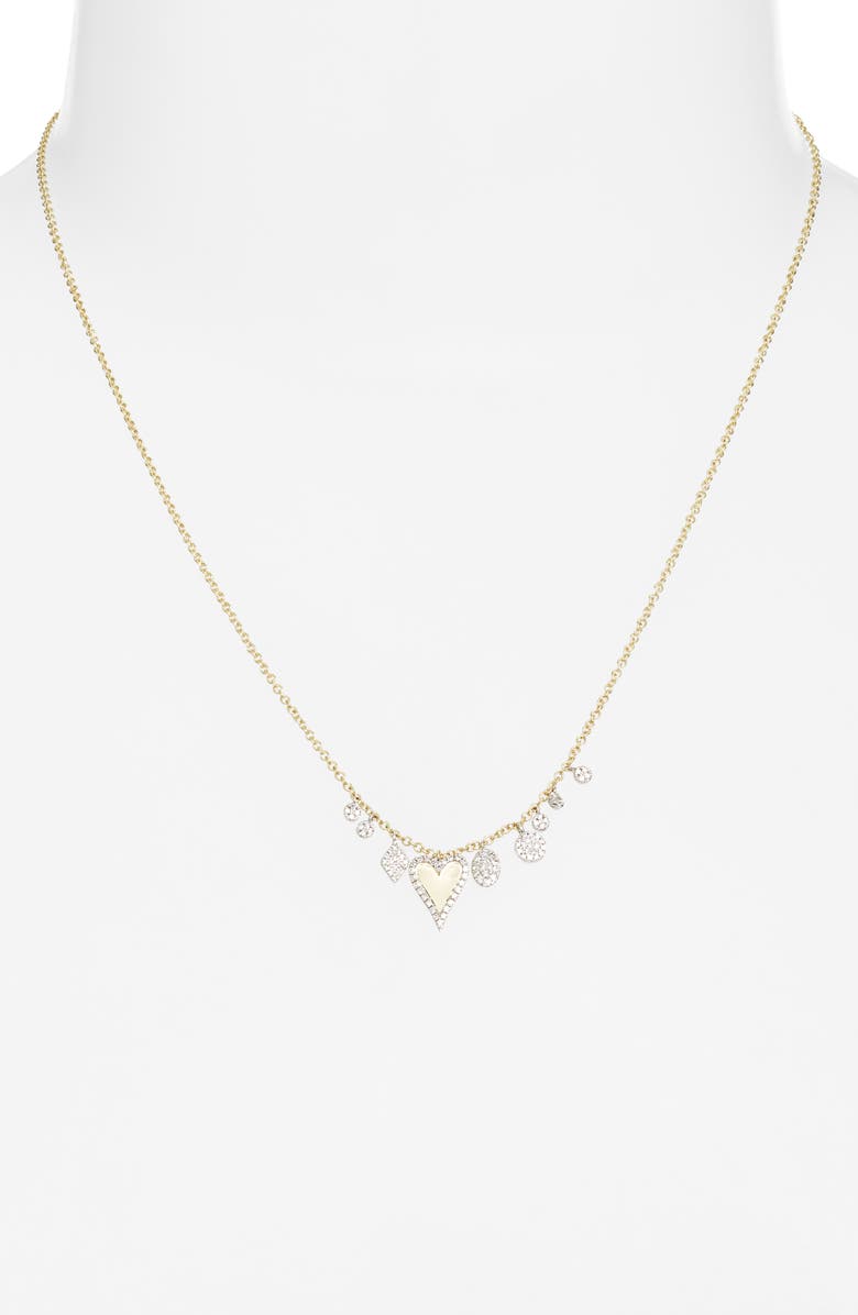 Meira T Heart Charm Necklace, Alternate, color, Yellow