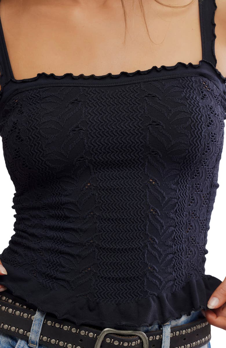 Free People So Soft Square Neck Camisole, Alternate, color, Black