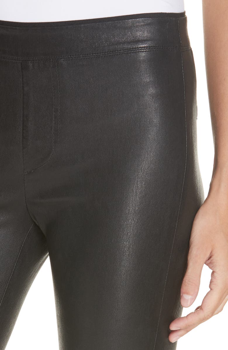 Helmut Lang Stretch Lambskin Leather Leggings, Alternate, color,