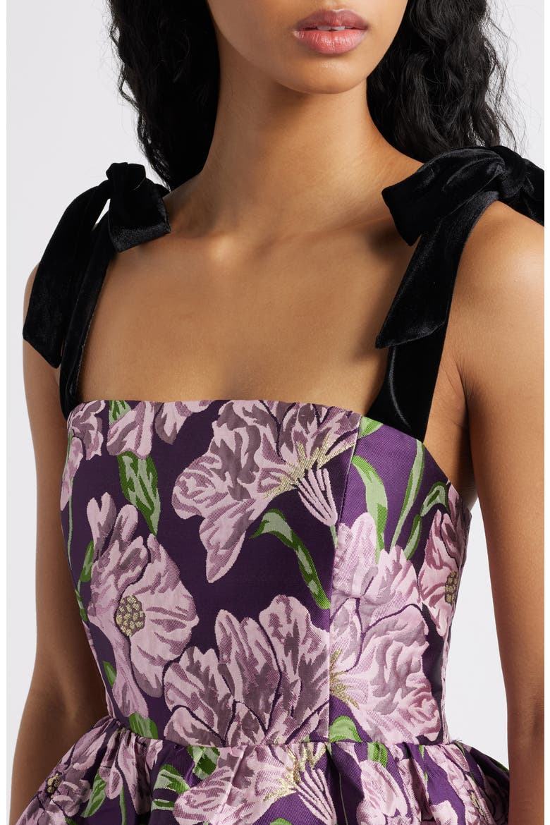 Natalie Brocade Cocktail Minidress, Alternate, color, LAVENDER FLORAL