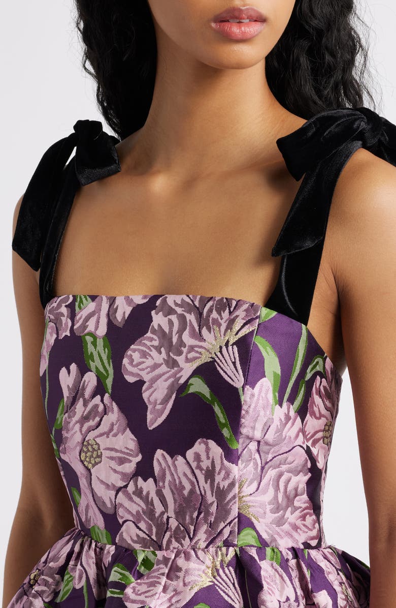 Lucy Paris Natalie Brocade Cocktail Minidress, Alternate, color, Lavender Floral