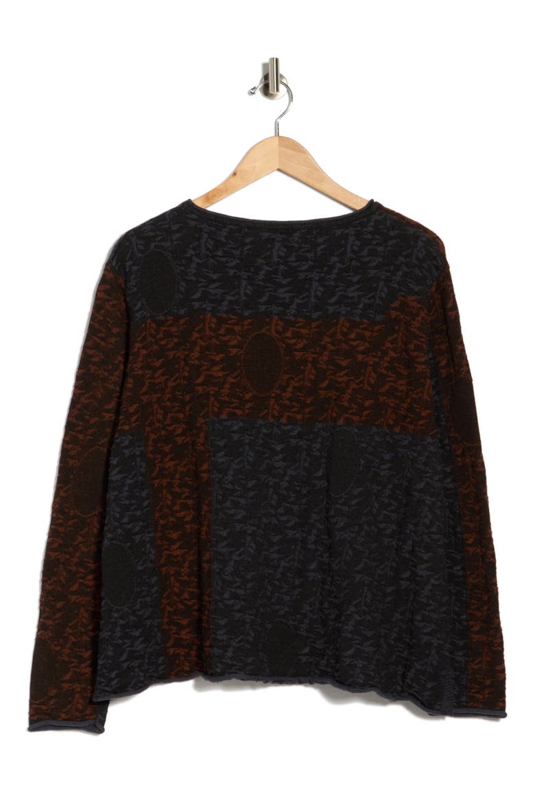 Printed Crewneck Sweater, Alternate, color, BLUE