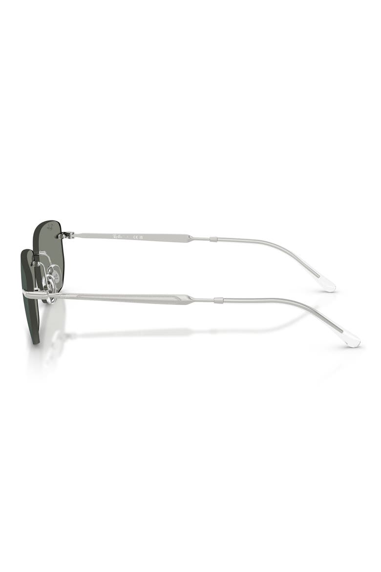 56mm Rimless Irregular Sunglasses, Alternate, color, SILVER