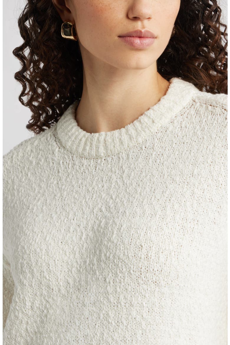 Texture Crewneck Sweater, Alternate, color, IVORY TOFU