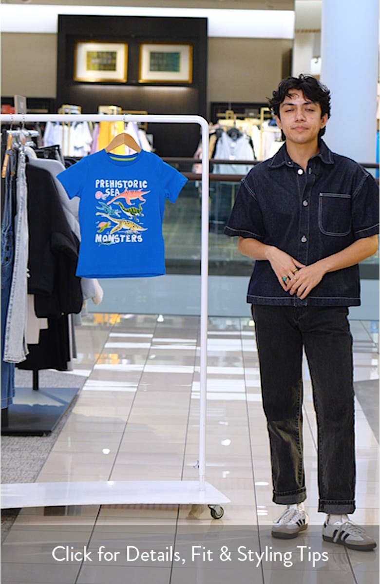 Kids' Prehistoric Glow in the Dark Cotton Graphic T-Shirt, sales video thumbnail