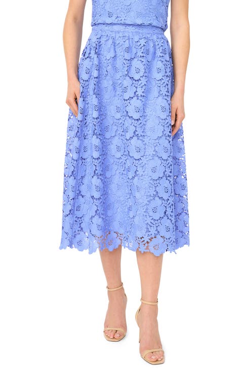 Floral Lace A-line Midi Skirt