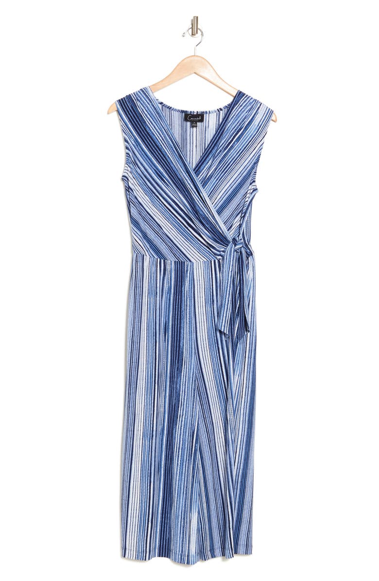 Connected Apparel Tie Waist Capri Jumpsuit, Alternate, color, 