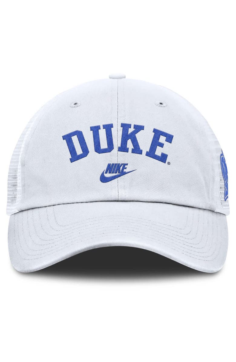 Nike Men's Nike White Duke Blue Devils Club Legacy Adjustable Trucker Hat, Alternate, color,