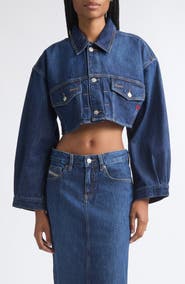 DIESEL® De-Malley Oversize Crop Denim Jacket