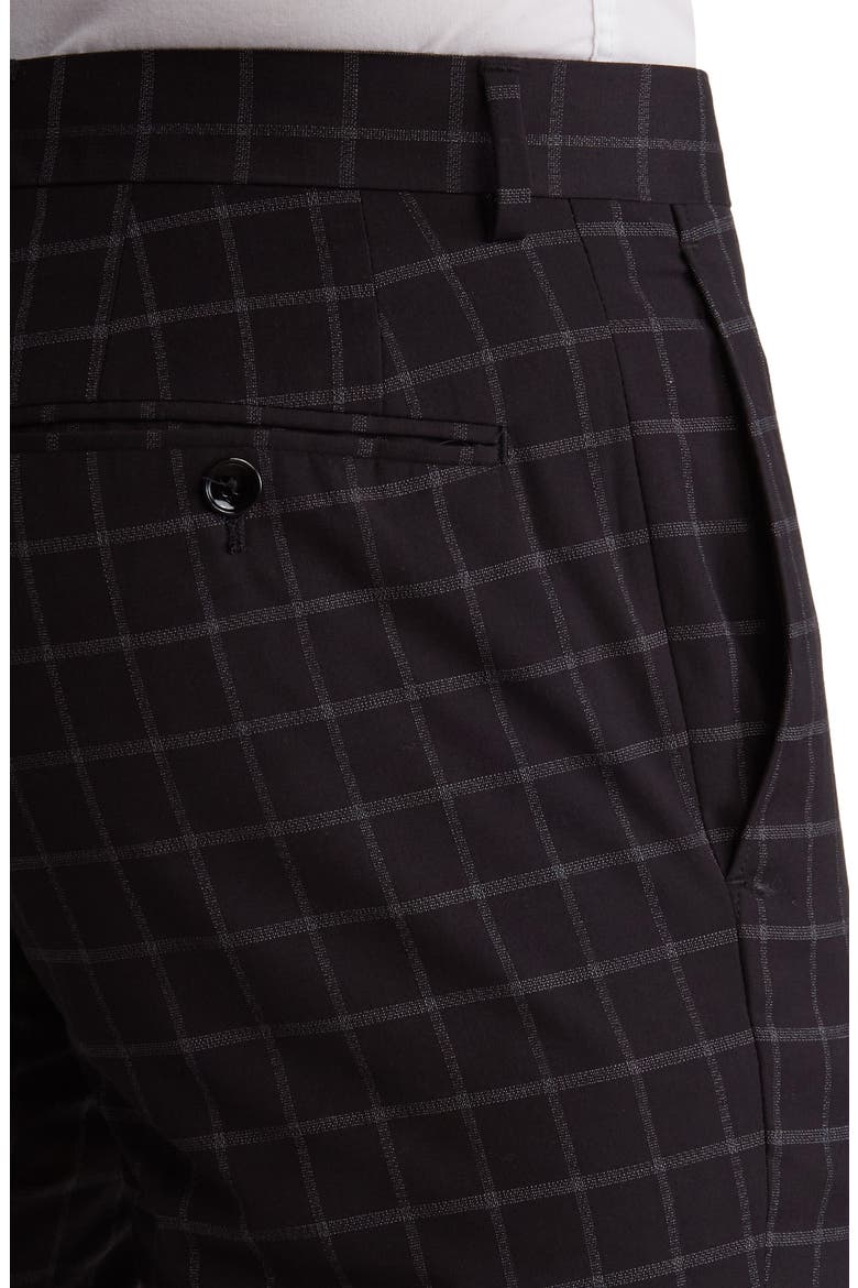 Two-Piece Check Two-Button Stretch Woven Suit, Alternate, color, BLACK