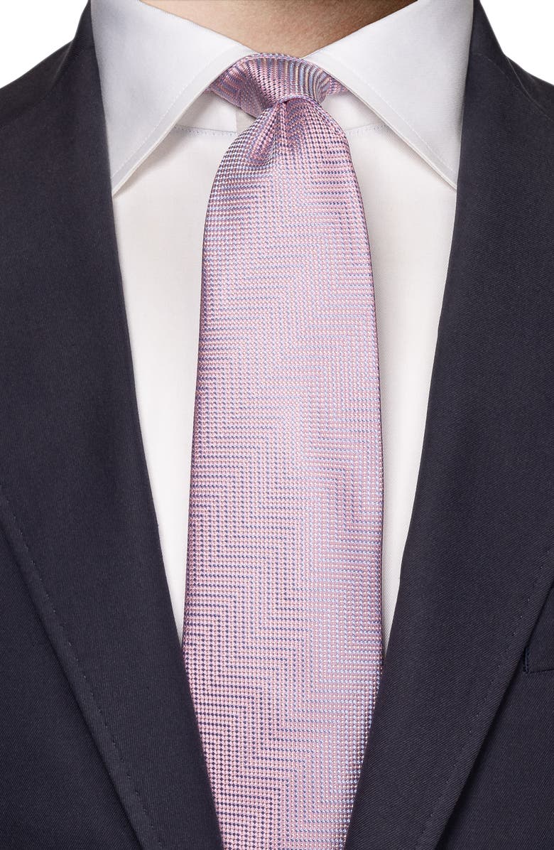 Eton Herringbone Microdot Silk Tie, Alternate, color,