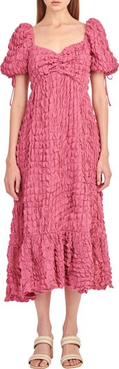 Endless Rose - Bubble Puff Sleeve Maxi Dress Mauve / M