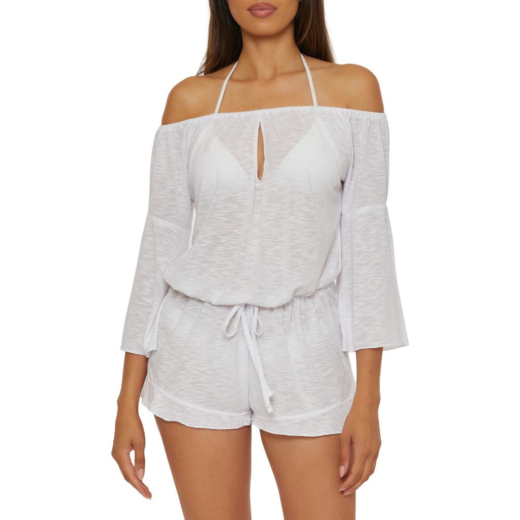 Becca Breezy Basics Off The Shoulder Cover-up Romper In White