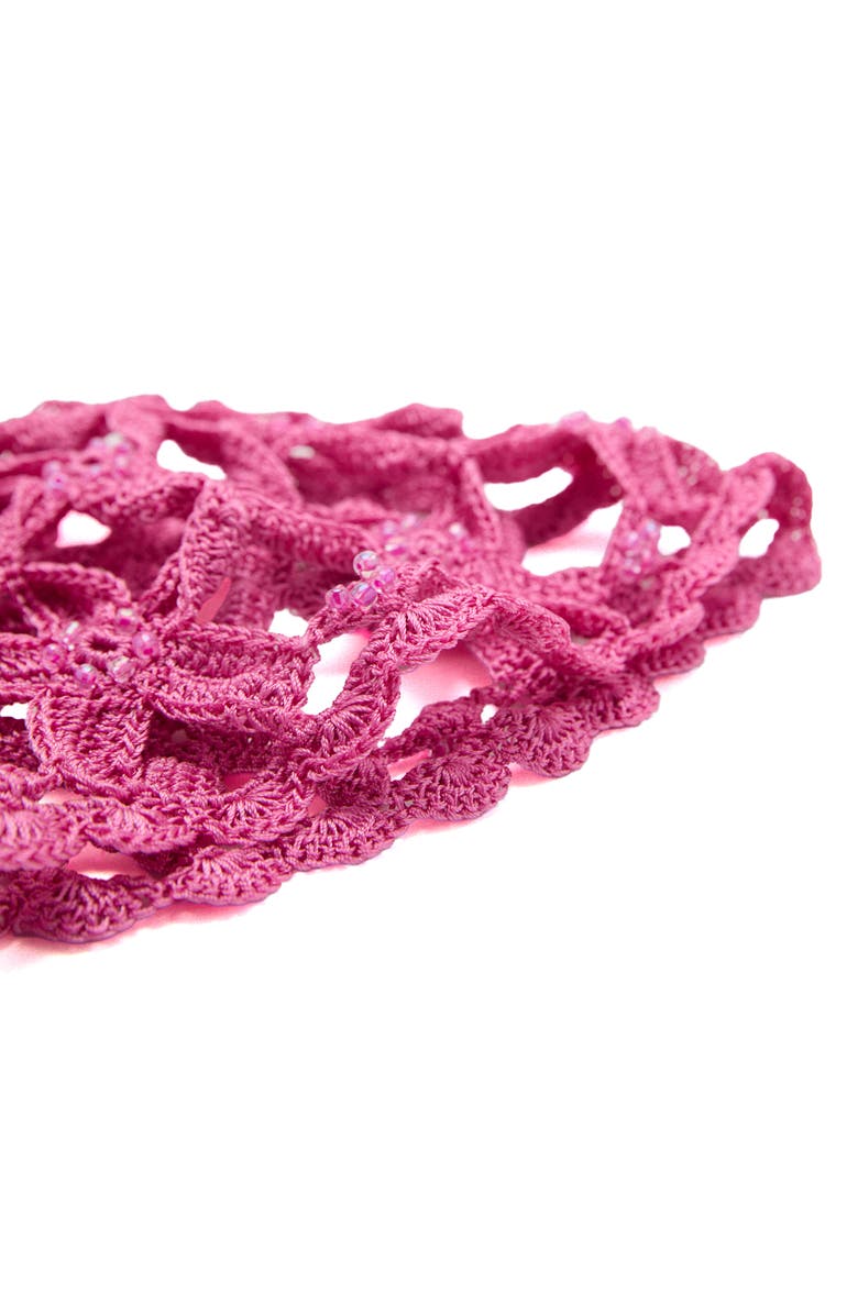 MANGO Star Design Crochet Hat, Alternate, color, Pink