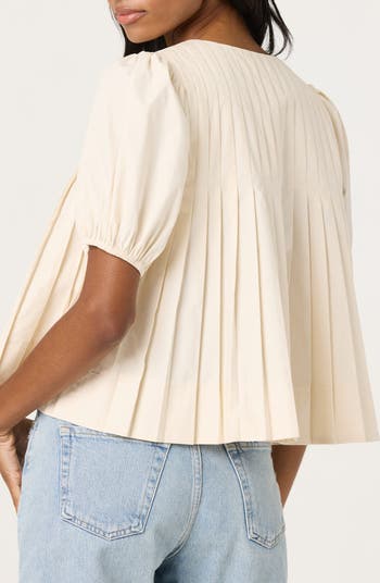 Pleated Cotton Swing Top