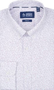 Original Penguin Micro Floral Print Slim Fit Dress Shirt