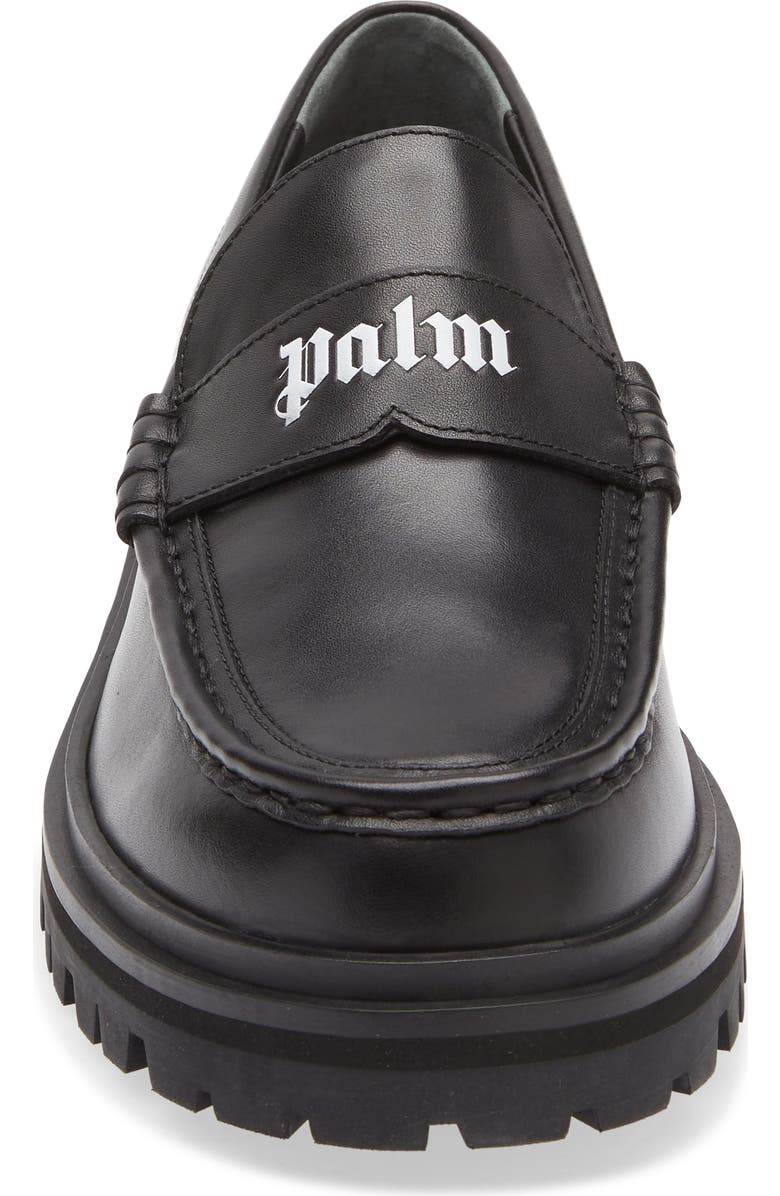 Palm Angels Logo Mismatched Loafer, Alternate, color, Black
