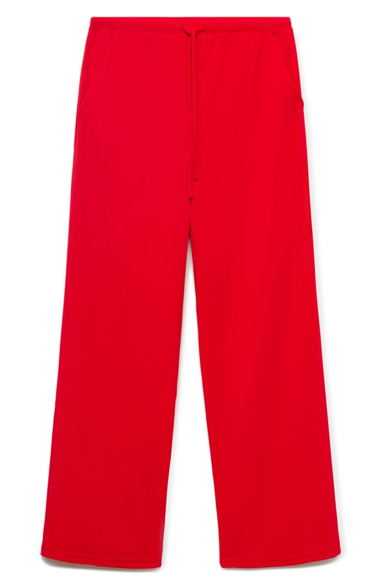 MANGO Drawstring Straight Leg Pants, Main, color, Red