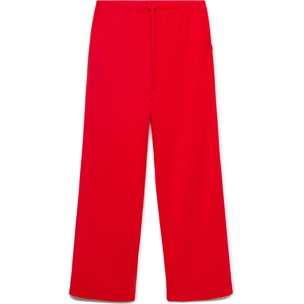 Mango Drawstring Straight Leg Pants In Red