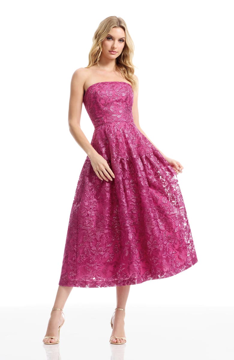 Dress the Population Gemma Embellished Strapless Fit & Flare Cocktail Dress, Alternate, color, 