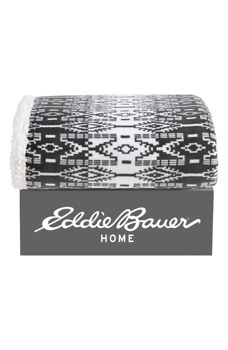 Eddie Bauer San Juan Geometric Popcorn Fleece Throw Blanket, Alternate, color,