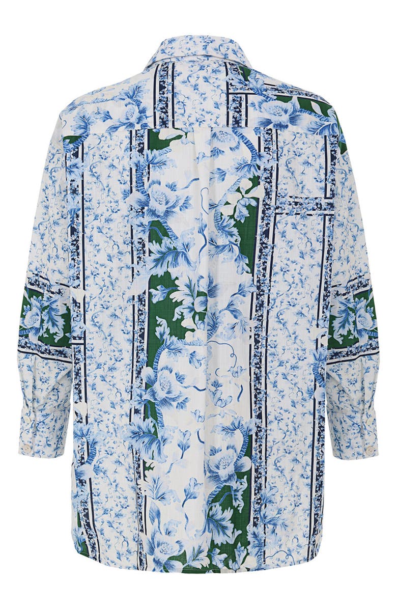 Agua Bendita Anastasia Ivy Long Sleeve Button-Up Shirt, Alternate, color, Blue