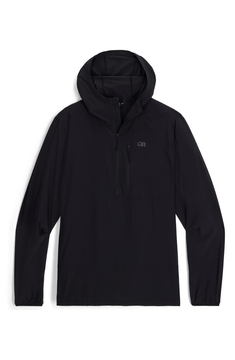 Outdoor Research Astroman Air Sun Half Zip Hoodie, Alternate, color, Black