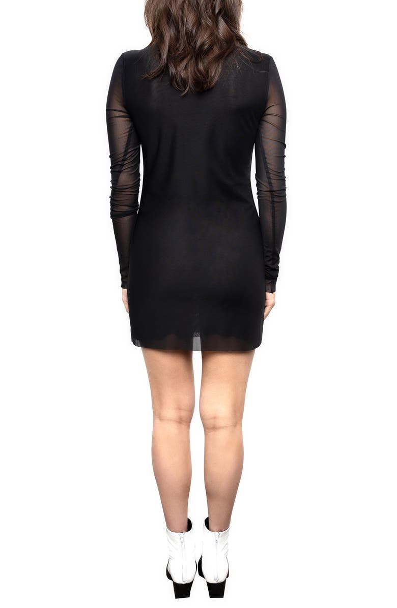 Absence of Colour Moss Long Sleeve Mesh Body-Con Minidress, Alternate, color,