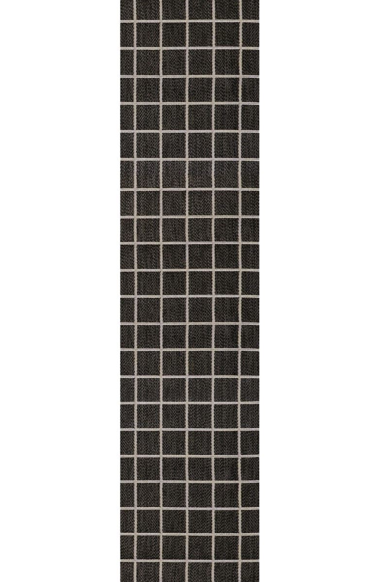JONATHAN Y Grid Modern Squares Indoor/Outdoor Area Rug, Main, color, Black/Cream