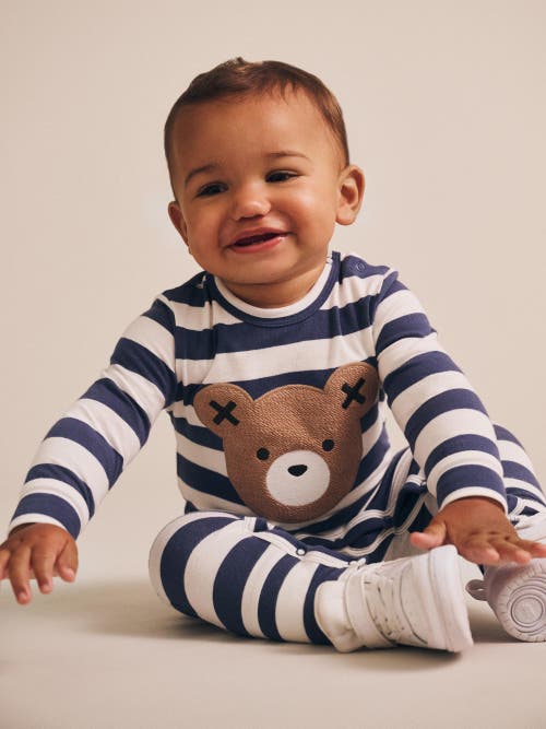 Huxbaby Stripe Huxbear Romper In Blue