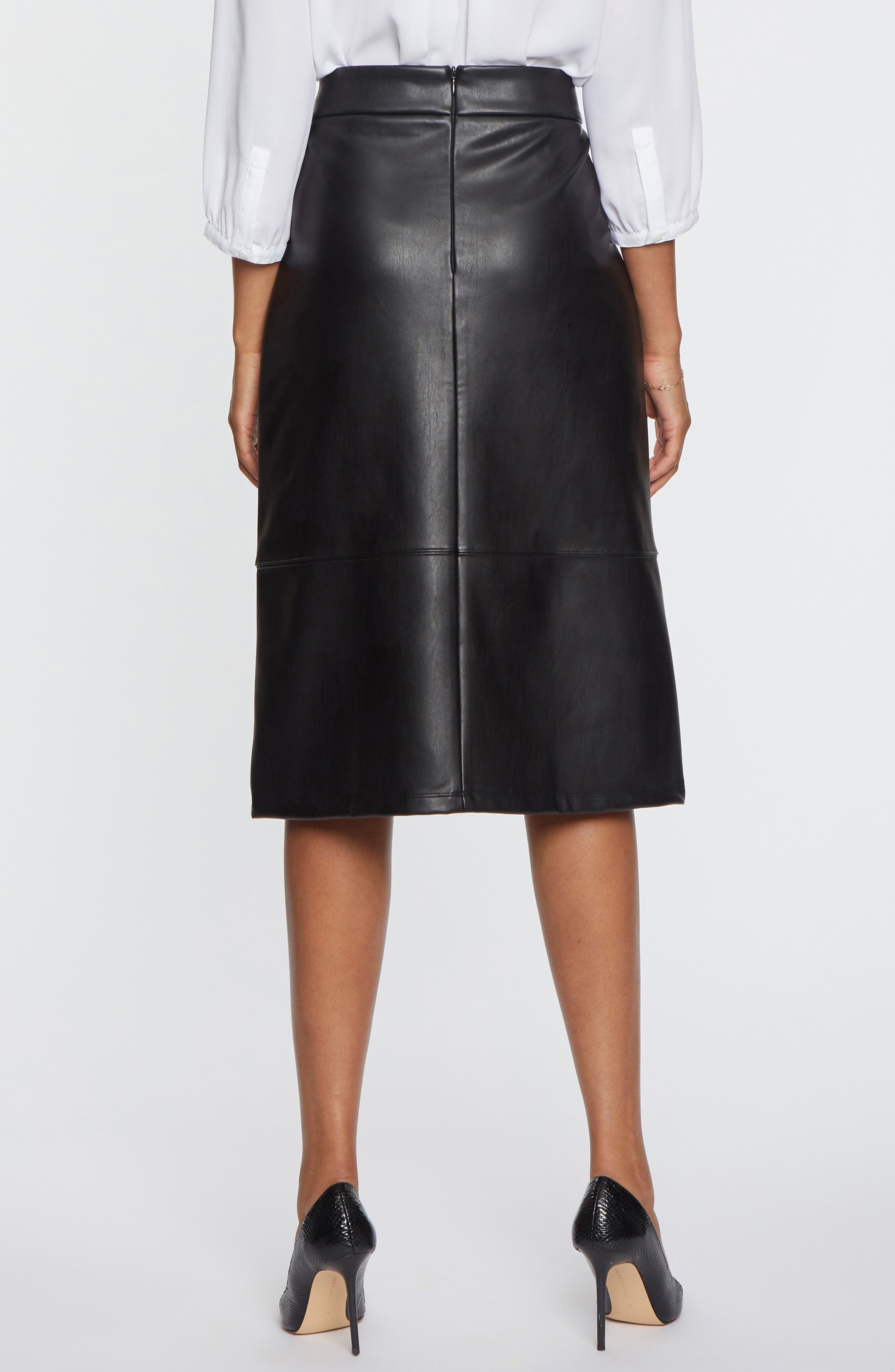 Faux Leather A-Line Skirt - image 2
