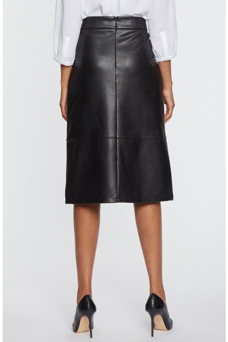 Faux Leather A-Line Skirt, Alternate, color, BLACK