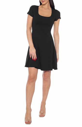 bebe Rib Fit & Flare Dress