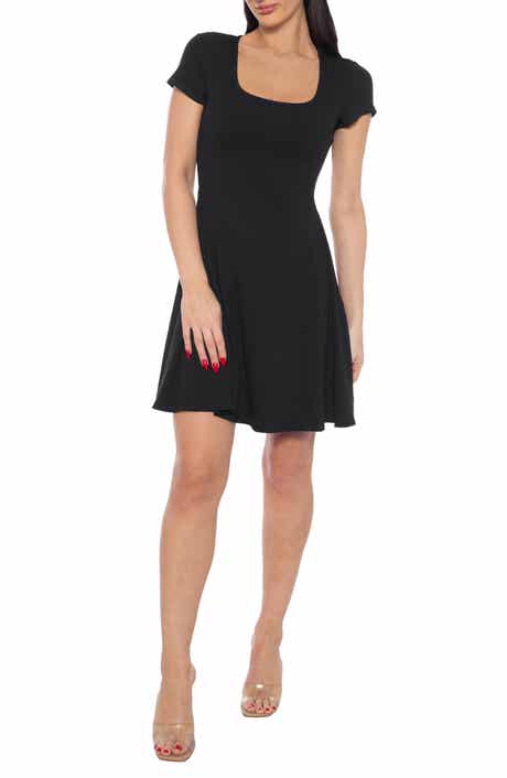 bebe Rib Fit & Flare Dress