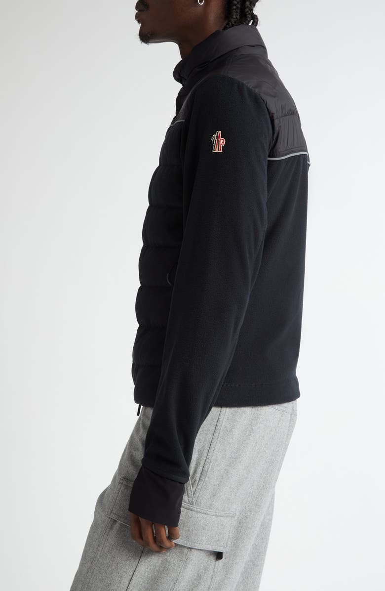 Moncler Grenoble Mixed Media Quilt Front Zip Cardigan, Alternate, color, 