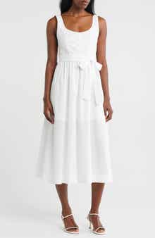 ZOE AND CLAIRE Belted A-Line Midi Dress