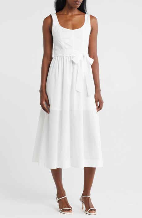 ZOE AND CLAIRE Belted A-Line Midi Dress