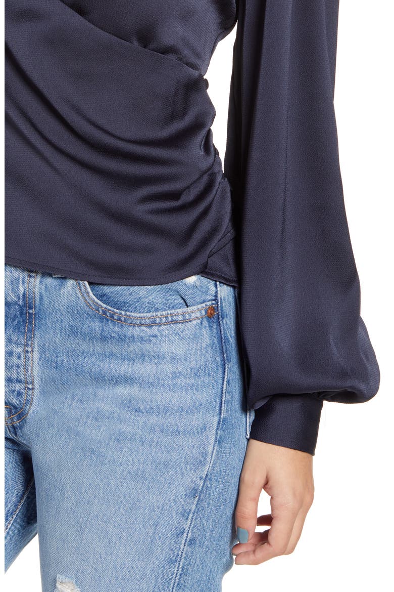 Long Sleeve Faux Wrap V-Neck Top, Alternate, color, PARISIAN NIGHT