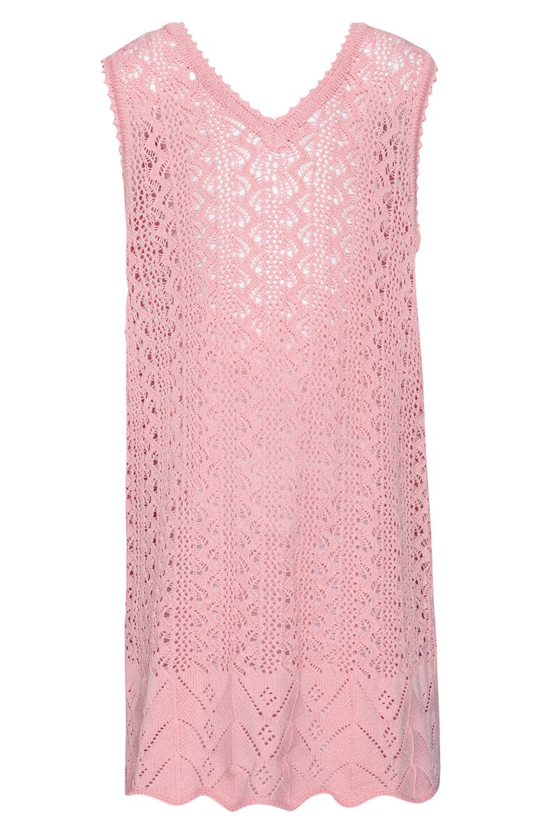 PQ SWIM Kids' Crochet Cover-Up Dress, Main, color, Pink Sands
